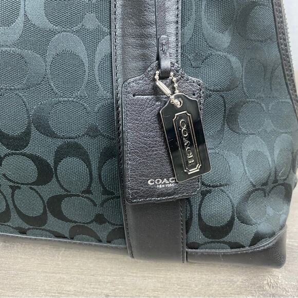 Coach Black Brocade Signature C Bleeker Preston Satchel - Picture 6 of 13